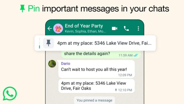 Artık WhatsApp sohbetlerinde üç önemli mesajı sabitleyebilirsiniz