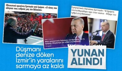 Cumhurbaşkanı Erdoğan’ın İzmir mitingi Yunanistan’da yankılandı: Düşmanı denize döktük