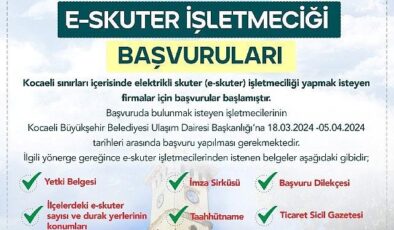 E-skuter işletmesi için başvurular alınacak