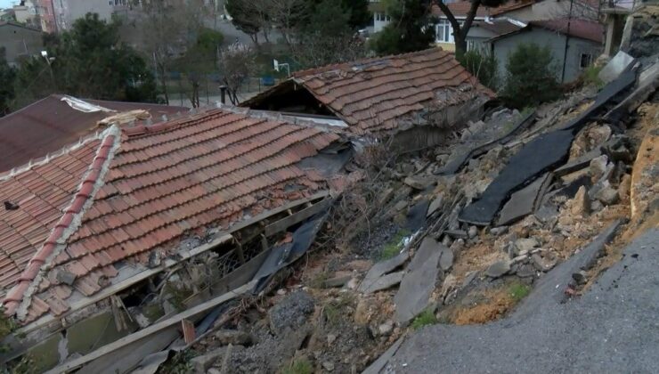 İstanbul’da yol çöktü: Gecekondular hasar büyük gördü