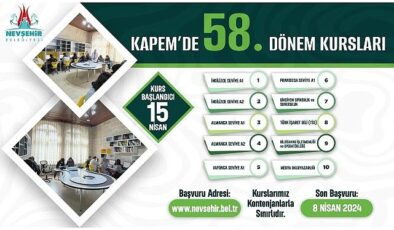 KAPEM’de 58. Dönem Kursları İçin Kayıtlar Başladı