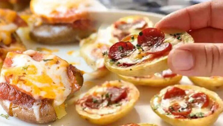 Patates pizza nasıl yapılır? Minik patates pizza tarifi!