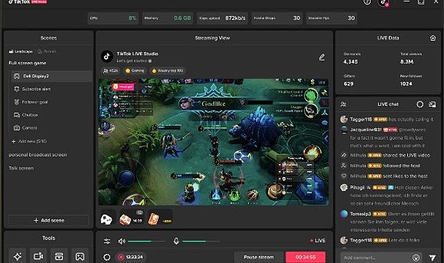 TikTok canlı yayınları bilgisayara taşıyor