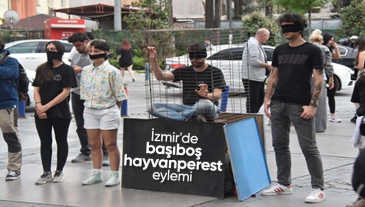 İzmir’de hayvanseverler sokakta: Kafes eylemi yaptılar