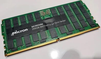 Tek bir 256 GB DDR5 bellek modülü işte böyle görünüyor