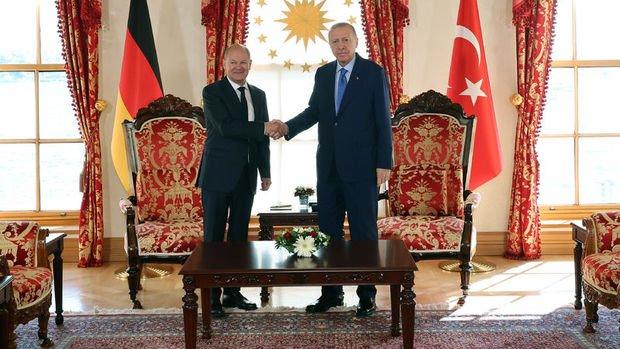 Cumhurbaşkanı Erdoğan’ın, Almanya Başbakanı Scholz’u kabulü sona erdi