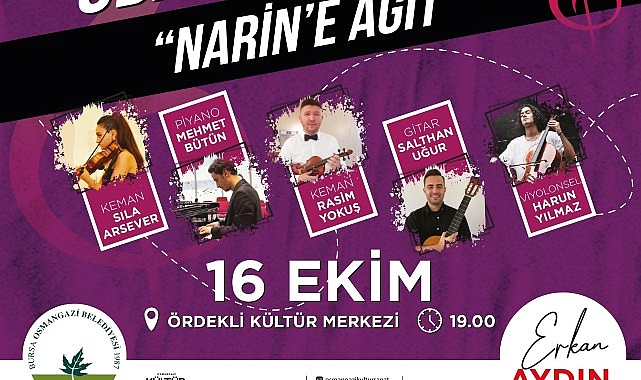 Oda Orkestrası Konseri, Narin’e Ağıt temasıyla gerçekleştirilecek