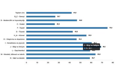 Tüik: Toplam ciro yıllık %41,8 arttı